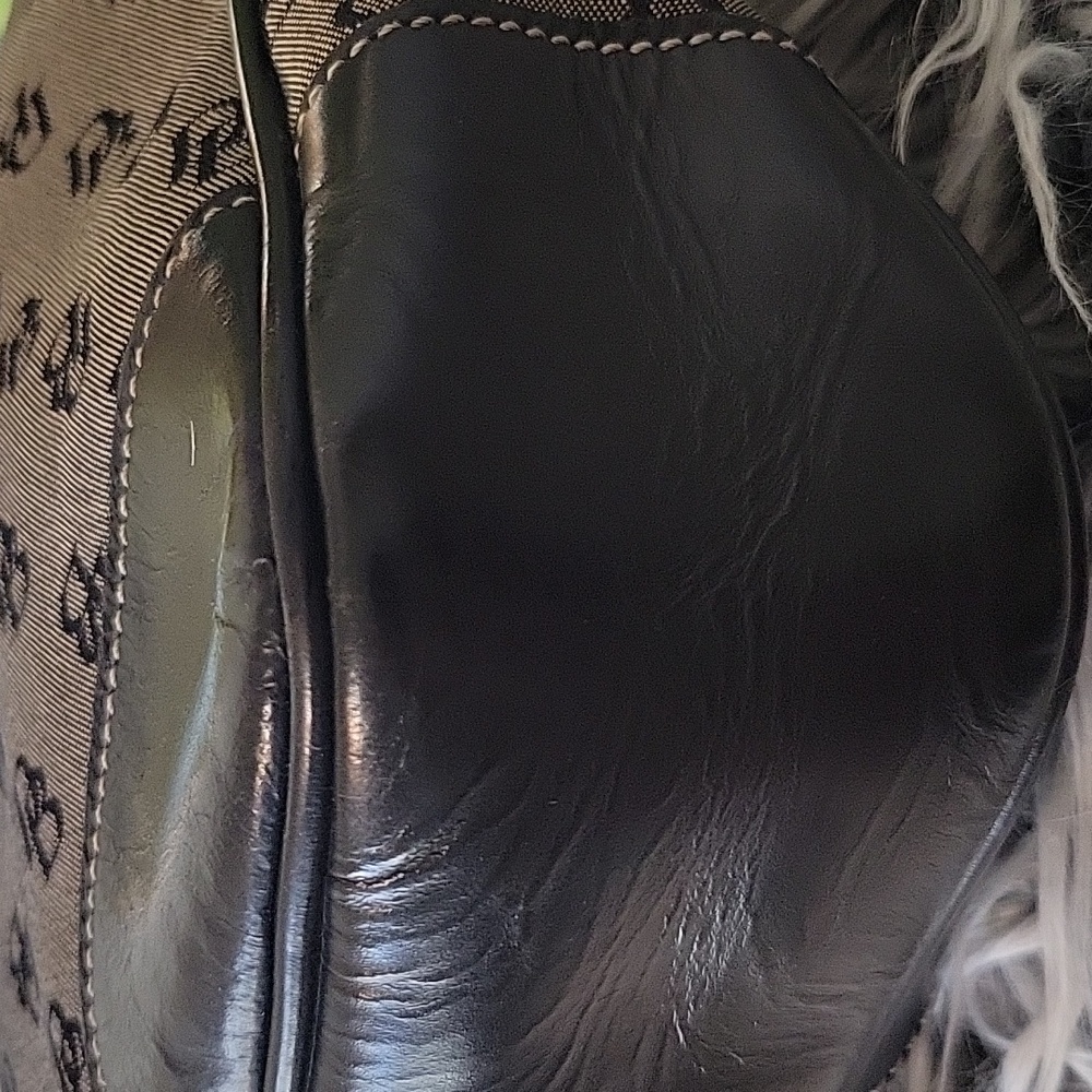 Dooney & Bourke Black and Gray Shoulder Bag with Monogram 10.25" Long X 10" High - Picture 9 of 15